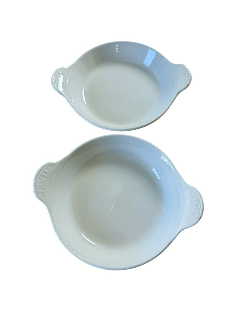 Hall Restaurant Ware Au Gratin Individual Casserole Dish White Double Handle 434